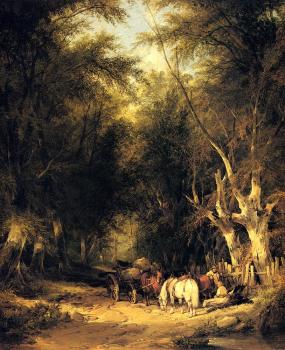Snr William Shayer : In The New Forest